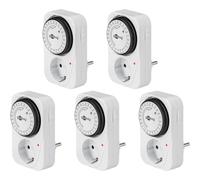 Goobay 64895 - Timer analogico per interni, con timer regolabile, 15 minuti, funzionamento continuo, set da 5 pezzi