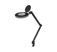goobay 64988 - Lente di ingrandimento a LED con morsetto, 9 W, lente in vetro di cristallo da 127 mm, temperatura di colore 6400 K, ingrandimento 1,75x, flusso luminoso 83-730 lumen/nero