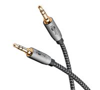 goobay 65272 Cavo AUX stereo audio da 3,5 mm 0,5 m/cavo jack per auricolari, autoradio, PC, tablet, cavo altoparlante/connessione placcato oro