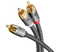 goobay 65302 Cavo a Y Cinch 5 m/cavo coassiale digitale da mono a stereo/connettori placcati oro/cavo audio da spina cinch a 2x spina cinch