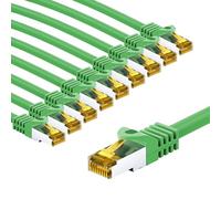 goobay 66104 Cavo di rete CAT7 in set/cavo patch schermato S/FTP/CU Ethernet, PiMF, LSZH/Cat 7, 10 Gbit/verde/10 x 2 m