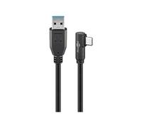 Goobay 66500 Cavo di Ricarica e sincronizzazione Super Speed USB-C angolato a 90° Rispetto a USB A 3.0