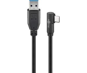 goobay 66500 Super Speed USB-C 90° Angled to USB A 3.0 Charging and Synchronisat