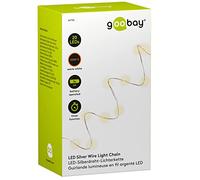 Goobay 66736 - Ghirlanda luminosa con 20 LED con timer, colore: Argento