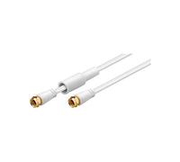 Goobay 67287 Cavetto F per Antenna Satellitare (80 dB), Piatto, Schermatura Doppia, Bianco, 1.5 m Lunghezza del Cavo
