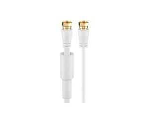 Goobay 67298 Cavetto F per Antenna Satellitare (80 dB), Piatto, Schermatura Doppia, Bianco, 10 m Lunghezza del Cavo