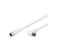 Goobay 67350 Cavetto F per Antenna Satellitare Connettori Ad Angolo Rapidi, Schermatura Doppia, Bianco, 5m Lunghezza del Cavo