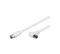 Goobay 67359 Cavetto Antenna Coax Ad Angolo Coassiale (80 dB), Schermatura Doppia, Bianco, 1.5m Lunghezza del Cavo