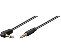 Goobay 67782 Cavo di Collegamento Audio AUX, Stereo da 3.5mm e 3 Pin, Slim, CU, Angolato, Nero, 0.5m Lunghezza del Cavo