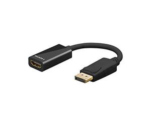 Goobay 67881 DisplayPort/HDMI per Cavo Adattatore 1.2, Dorato, 0.1m Lunghezza del Cavo