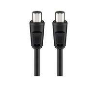 Goobay 68148 Cavetto Coassiale Antenna Coax 9.5 mm (<70 dB), Schermatura Doppia, Nero, 2.5m Lunghezza del Cavo