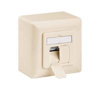 Goobay 68243 CAT 6 Presa Universale con Superficie Telaio di Montaggio, Beige