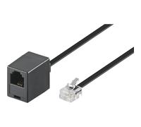 Goobay 68259 Cavo di Connettore Telefonico Modulare da 3 Metri, Nero, Spina Rj11/Rj14 (6P4C) alla Presa Rj11 (6P4C), Nero