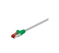 goobay 68456 CAT 6 Cavo di collegamento incrociato, S/FTP (PiMF), Grigio/Verde, 1m Lunghezza cavo