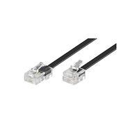 Goobay 68577 Cavo di Collegamento Modulare da 6 Metri, Telefonico, Nero - Spina Rj45 (8P4C) a Spina Rj11/Rj14 (6P4C)