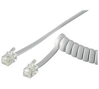 Goobay 68601 Cavo a Spirale per Cornetta Telefono CCA, Alluminio Rivestito di Rame, Bianco, 4m Lunghezza del Cavo