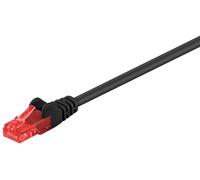 Goobay 68677 CAT 6 Cavo Patch, Rete U/UTP, Nero, 1m Length