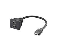 Goobay 68783 Adattatore Cavo HDMI, Placcato Nickel, Nero, 0.1m Lunghezza del Cavo