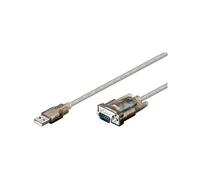 Goobay 68875 Adattatore da USB a RS232 Seriale, Trasparente, 1.5 m Lunghezza del Cavo