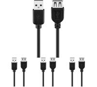 goobay 68905 Cavo Prolunga USB 2.0 ad Alta Velocità, Nero, 5 m Lunghezza del Cavo (Confezione da 4)