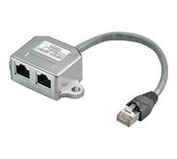 Goobay 68908 RJ-45 2 x RJ-45 0,15 m Argento Distributore di cavi LAN
