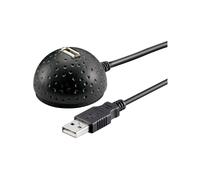 Goobay 68913 Cavo Prolunga USB Tipo A 2.0 con Supporto, Nero, 1.5 m Lunghezza de