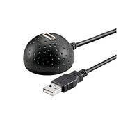 Goobay 68913 Cavo Prolunga USB Tipo A 2.0 con Supporto, Nero, 1.5 m Lunghezza del Cavo