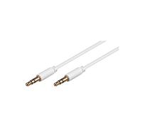 Goobay 69112 Cavo Jack da 3.5mm Slim, Dorato, Bianco, 1.5m Lunghezza del Cavo