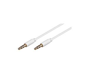 Goobay 69112 Cavo Jack da 3.5mm Slim, Dorato, Bianco, 1.5m Lunghezza del Cavo