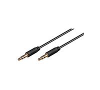 Goobay 69117 Cavo di Collegamento Audio AUX, Stereo da 3.5mm e 3 Pin, Slim, CU, Nero, 1m Lunghezza del Cavo