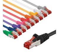 goobay 69802 - Cavo di rete CAT 6 con connettori RJ45/S/FTP/cavo patch a 2 schermato/LAN, 10 GB Ethernet, 10 x 3 m, set di 10 colori