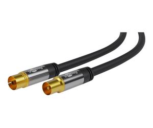 Goobay 70389 10 m Coassiale Coassiale Nero Cavo Antenna/tv Rete Coassiale 10 m