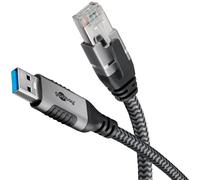 Goobay 70497 Cavo USB A RJ-45 con cambio di genere nero, argento - Nouvo