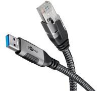 goobay 70497 USB-A to RJ45 Ethernet CAT 6 Cable for Stable Wired Internet Connec