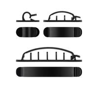Goobay 70684 - Set di 6 Morsetti per Cavi di Diverse Dimensioni, per scrivania, Auto, Ufficio, Clip autoadesiva, Organizer per Cavi