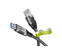 goobay 70692 Cavo da USB-A a RJ45 CAT 6 per una connessione Internet cablata stabile con router/modem/switch di rete/sostituisce adattatore USB a RJ45 / 1 Gbps / 5 metri