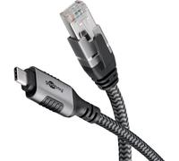 Goobay 70752 adattatore per inversione del genere dei cavi USB C RJ-45 Nero Argento (Ethernet-Kabel USB-C 3.1 auf RJ45 5 m USB- NEW