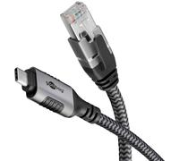 goobay 70755 CAT 6 USB-C 3.1 to RJ45 Ethernet Cable for Stable Wired Internet Co