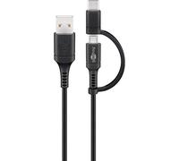 GOOBAY 71892 - Cavo di sincronizzazione e ricarica, USB-A -> micro B & USB-C