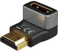 goobay Adattatore angolare 270° verticale/connettore angolare 8K @ 60Hz e 4K @ 120Hz HDMI maschio a HDMI femmina 48 Gbits prolunga adattatore/HDR, ARC, placcato oro, 72011