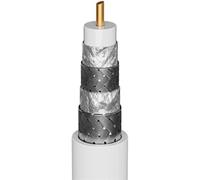 Goobay 74022 - Cavo Antenna coassiale, 120 Db, 4 schermature, CCS, 500 m, Bianco, 500 m, per impianti satellitari e BK digitali