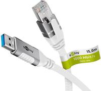 Goobay 74164 - Cavo di rete di rete USB 3.0 Tipo A Ethernet Gigabit 15 M - Scheda di rete - 1.000 Mbps (74164) NEW
