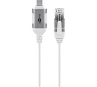 goobay Cavo adattatore da USB-C 3.1 a RJ45 CAT 6 Slim/cavo adattatore/connessione internet cablata stabile con router/switch di rete/adattatore USB a RJ45 / 1 Gbps / 3 metri/bianco / 74388