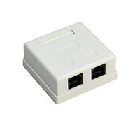 Goobay 77633 Presa di Collegamento Rete a 2 Porta, CAT 6, UTP, Bianco