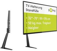 goobay 78770 - Supporto per TV e monitor tra 32" 70" (81-180 cm), inclinabile in altezza, supporto TV piatto & Curved fino a 50 kg, nero, 32"-70"
