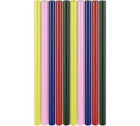 goobay 78856 - Pistola per colla a caldo, 11 x 200 mm, 10 pezzi, 5 colori, bastoncini di colla standard, bastoncini di colla a caldo, ad asciugatura rapida, per modellismo, progetti fai da te e fai da