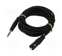 XLR Cavo XLR Maschio 3-Pin a Jack 6,35mm Maschio 3-Pin - 5m | Design bilanciato, cavo di collegamento segnale, cavo microfono, interfaccia audio, console di missaggio, unità effetti