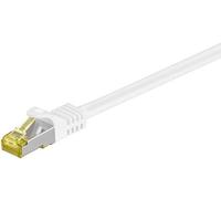 Goobay 91091 RJ45 Cavo Patch CAT 6A S/FTP (PiMF) con Cavo Grezzo CAT 7, Bianco, 1m Lunghezza