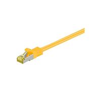Goobay 91575 RJ45 Cavo Patch CAT 6A S/FTP (PiMF) con Cavo Grezzo CAT 7, Giallo, 0.5m Lunghezza