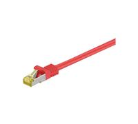 Goobay 91643 RJ45 Cavo Patch CAT 6A S/FTP (PiMF) con Cavo Grezzo CAT 7, Rosso, 1